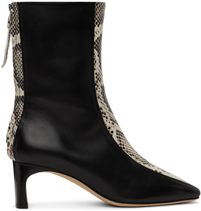 Shop Aeyde Black & Off-white Manu Boots In Black/creamy