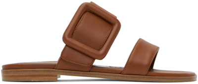 Manolo Blahnik Women's Tituba Leather Sandals In 2107 Medium Brown