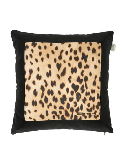 Shop Etro Capsule Animalier Cushion In Brown