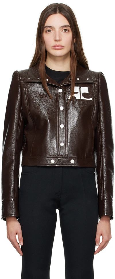 Shop Courrèges Brown Reedition Jacket In Chocolate