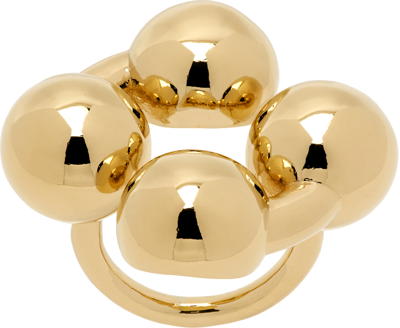 Shop Lorette Colé Duprat Gold Quadri Ring In Brass Plated Gold