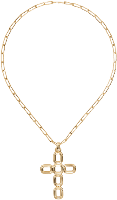 Shop Laura Lombardi Gold Luciana Pendant Necklace In Brass