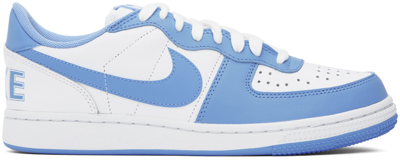 Shop Nike Blue & White Terminator Low Sneakers In University Blue/whit