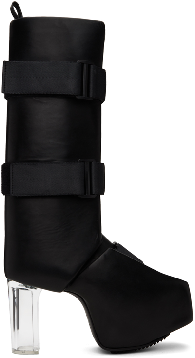 Shop Rick Owens Black Splint Platform Boots In 90 Black/clear