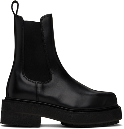 Shop Eytys Black Ortega Ii Chelsea Boots In Leather Black