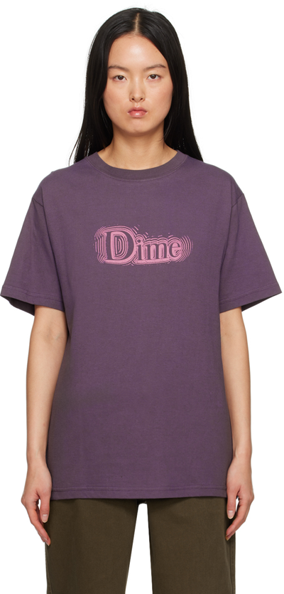Shop Dime Purple Noize T-shirt In Dark Purple