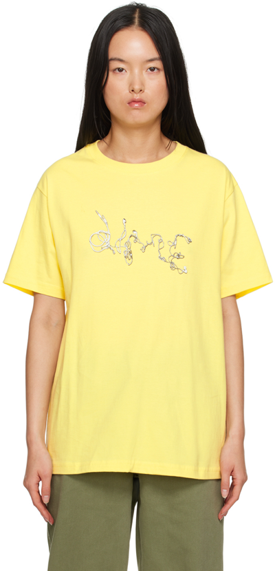 Shop Dime Yellow Tangle T-shirt In Dark Neon