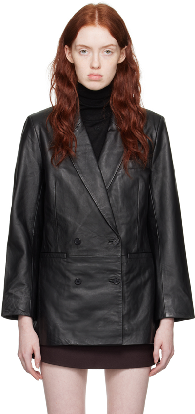 Shop Reformation Black Veda Edition Leather Jacket