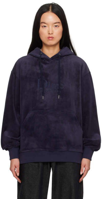 Shop Dime Navy Embroidered Hoodie