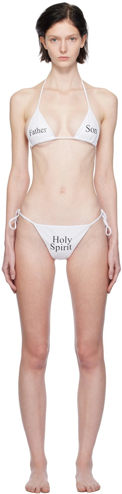 Shop Praying Ssense Exclusive White Holy Trinity Bikini In White/black