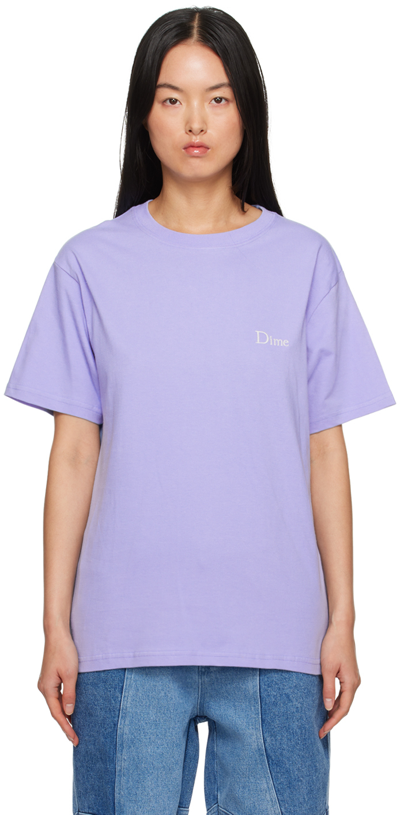 Shop Dime Purple Classic T-shirt In Light Indigo