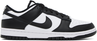 Shop Nike Black & White Dunk Low Sneakers In White/black-white