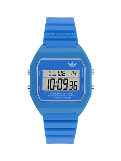 Shop Adidas Originals Men's Digital Two Resin Strap Watch/36mm In Blue