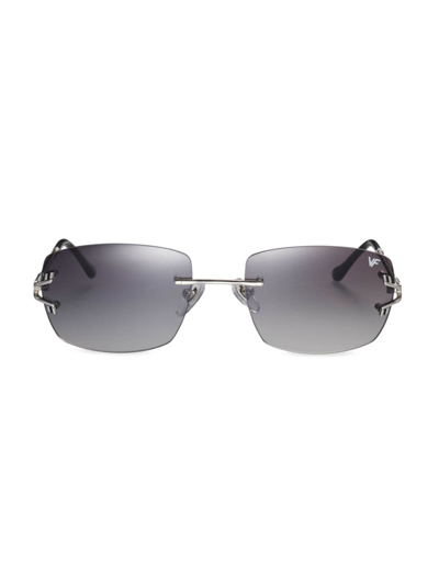 Shop Vintage Frames Company Men's Bal Harbour 56mm 24k Gold Rectangular Sunglasses In Grey Gradient