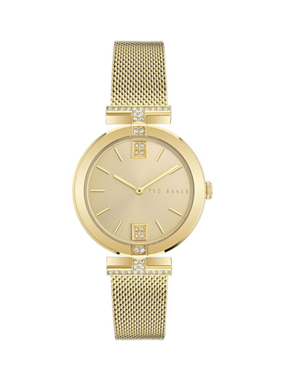 Shop Ted Baker Women's Darbey Stainless Steel Bracelet Watch/36mm In Gold