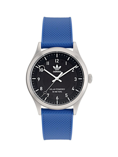 Shop Adidas Originals Men's Project One Stainless Steel & Resin Strap Watch/39mm In Blue