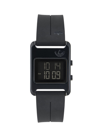 Shop Adidas Originals Men's Retro Pop Resin & Silicone Strap Watch/31mm In Black
