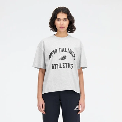 Shop New Balance Women's Athletics Varsity Boxy T-shirt In Grey