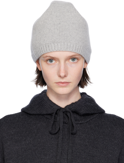 Shop Joseph Gray Ribbed Cashmere Beanie In 0220 Light Grey