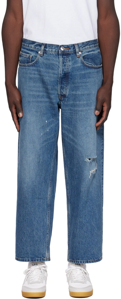 Shop Apc Blue Jw Anderson Edition Ulysse Jeans In Ial Washed Indigo