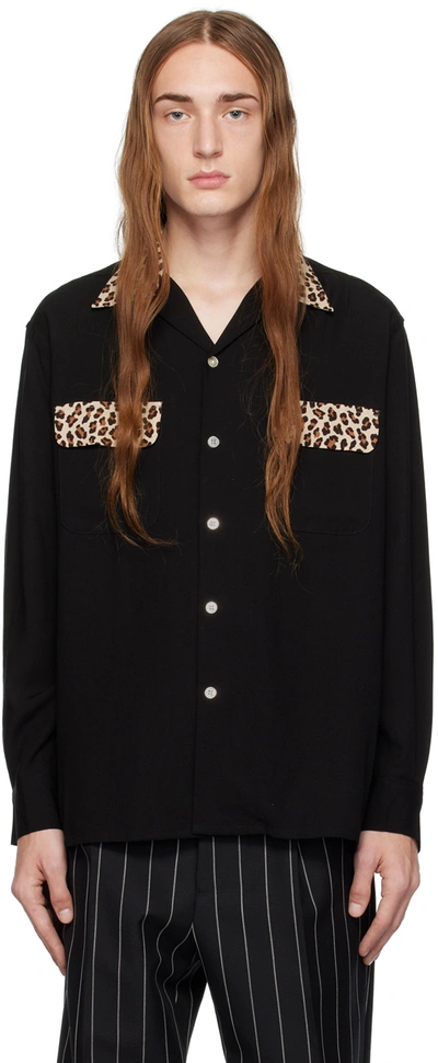 Shop Wacko Maria Black Leopard Shirt