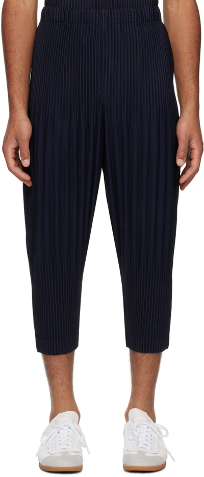 Shop Issey Miyake Navy Basics Trousers In 75-navy