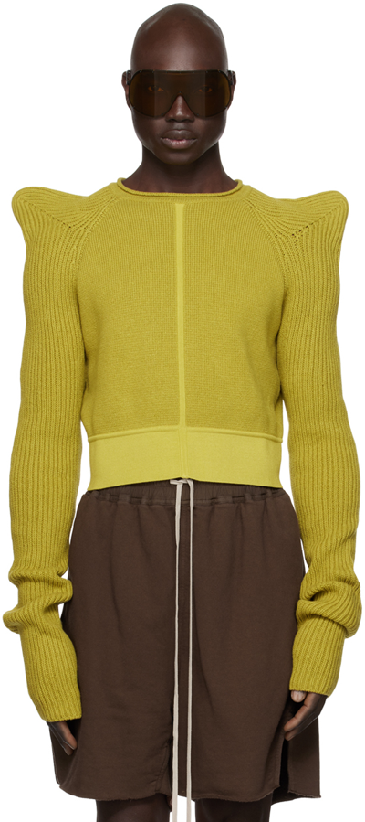 Shop Rick Owens Yellow Tec Sweater In 32 Acid
