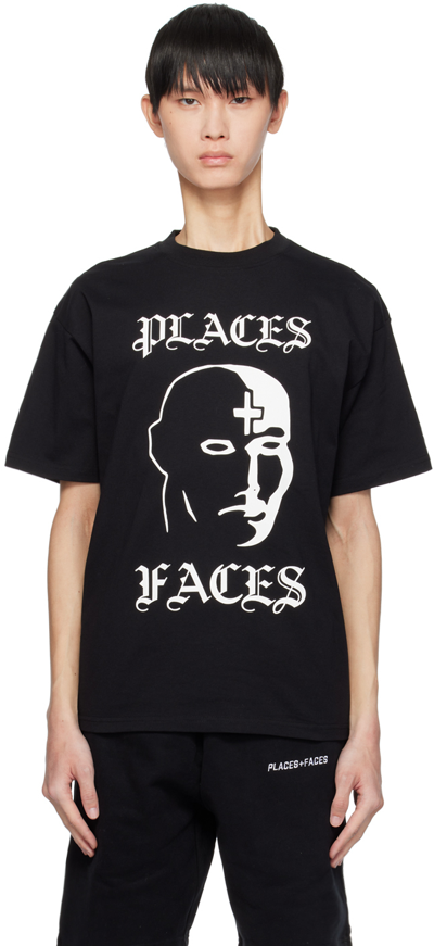 Shop Places+faces Black Old English T-shirt