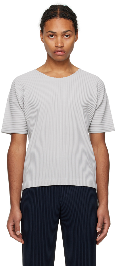 Shop Issey Miyake Gray Basics T-shirt In 11-lt.gray
