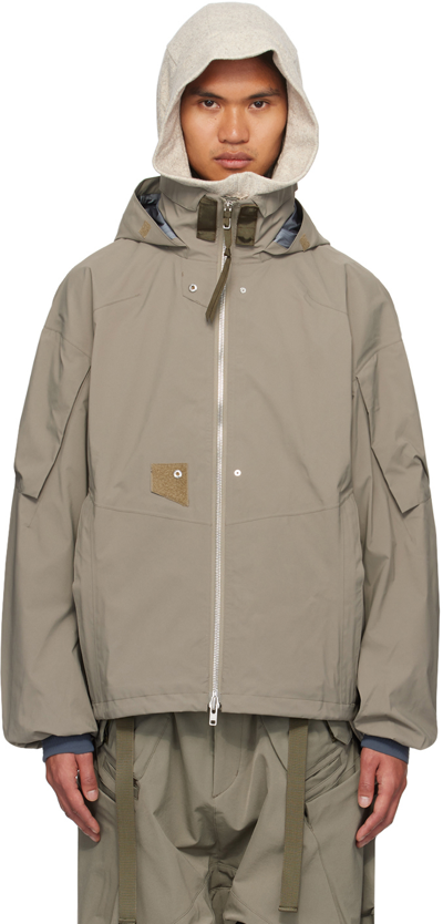 Shop Acronym Khaki J110ts-gt Jacket In Alpha Green/silver