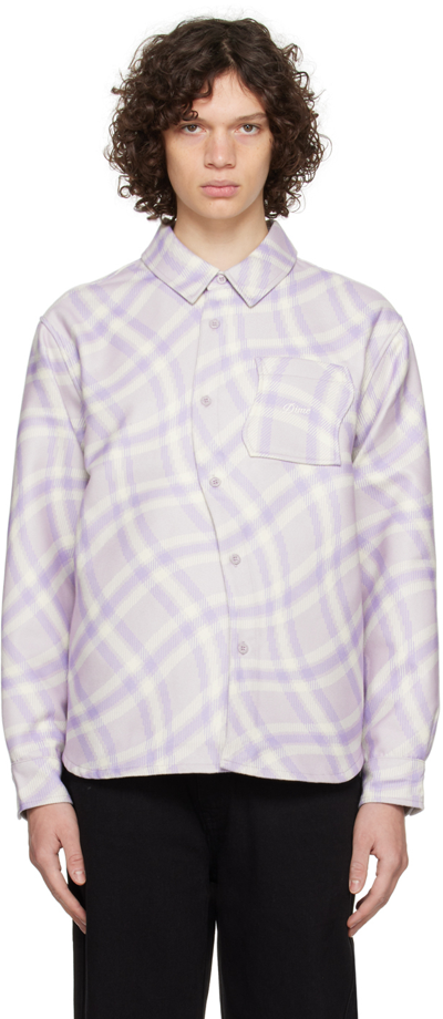 Shop Dime Purple Plaid Shirt In Lilac Gray
