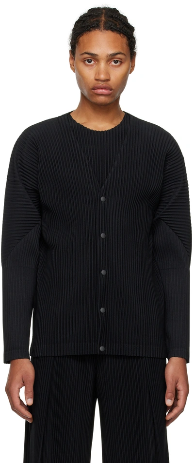 Shop Issey Miyake Black Basics Cardigan In 15-black
