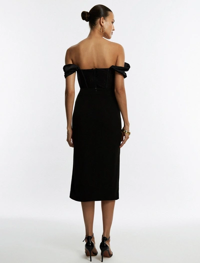 Shop Bcbgmaxazria Front Slit Midi Skirt In Black Beauty