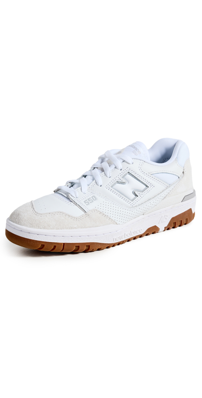 Shop New Balance 550 Sneakers White/gum/white