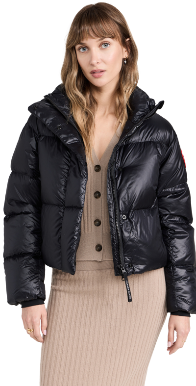 Shop Canada Goose Cypress Cropped Puffer Black - Noir