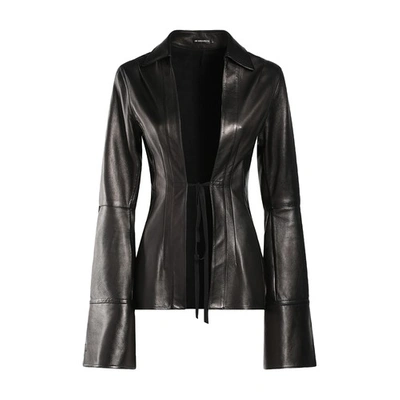 Ann Demeulemeester Linsey Open Front Fitted Shirt In Black