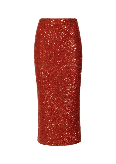 Lapointe Cashmere Sequin Midi Skirt In L