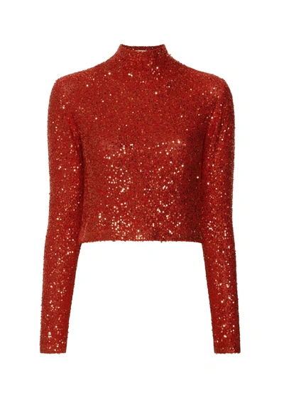 Lapointe Sequin Cashmere Cropped Top