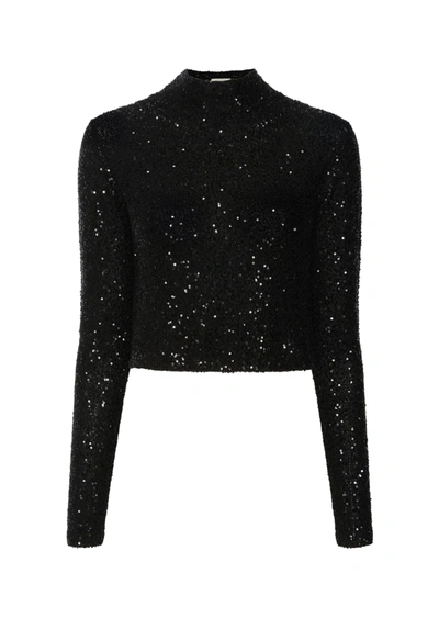 Shop Lapointe Sequin Cashmere Cropped Top In L