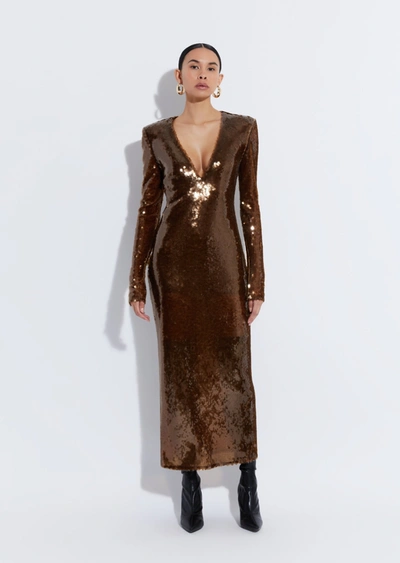 Shop Lapointe Sequin Midi Dress In 8
