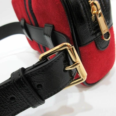 Shop Gucci Ophidia Red Suede Shoulder Bag ()