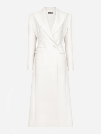 Shop Dolce & Gabbana Wool Double-breasted Coat In White