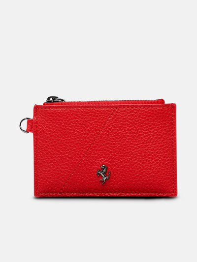 Shop Ferrari Red Leather Cardholder