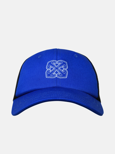 Shop Off-white 'drill Arrow Stars' Two-tone Cotton Hat In Blue
