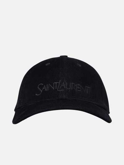 Shop Saint Laurent Black Velvet Hat