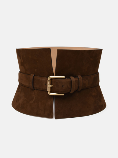 Shop Max Mara Brown Nubuck Bustier Belt