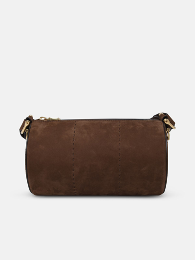 Shop Max Mara Small 'nabukrolls' Bag In Nubuck Leather In Brown