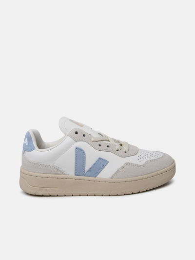 Shop Veja 'v-90' White Leather Sneakers