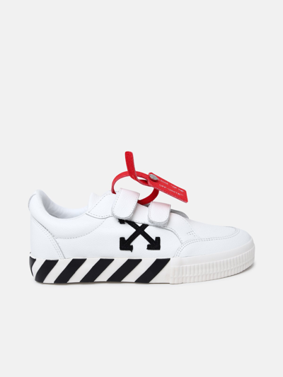 Shop Off-white 'vulcanized' White Leather Sneakers