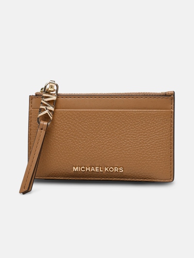 Shop Michael Michael Kors Peanut Leather Empire' Wallet In Beige